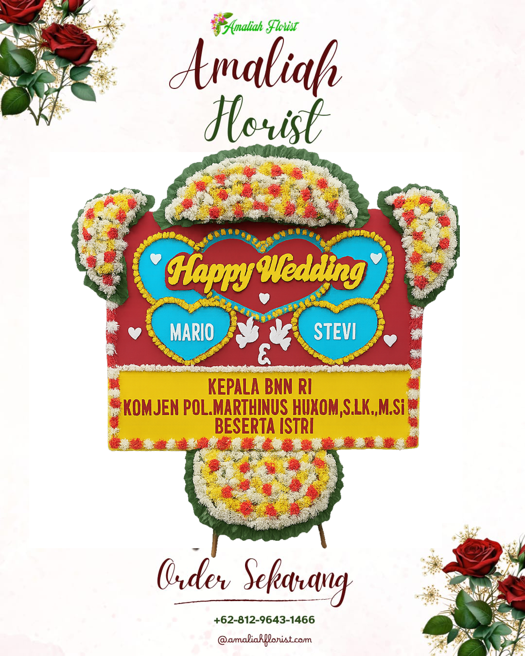 Papan Bunga Pernikahan Wagir